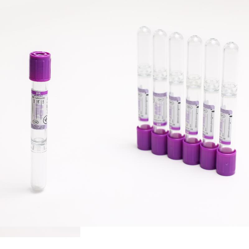 Пробірка Вакуумна для забору крові «MR»,1 мл, EDTA K3, з фіолетовою кришкою